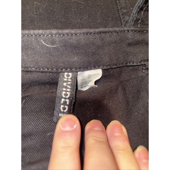 Divided XS Denim Dress Button Up Straps Black (1H) - Picture 2 of 3